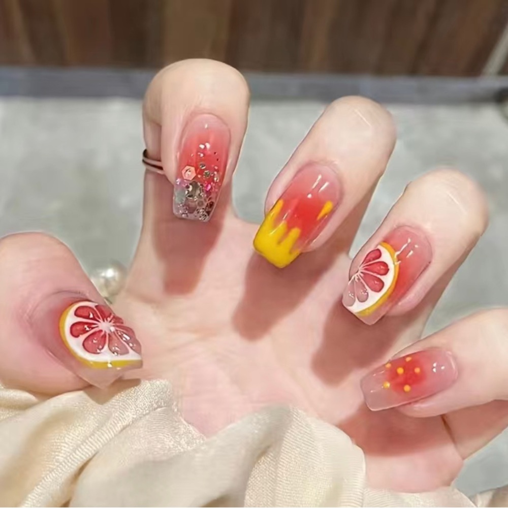 🍒🍒 Summer Fruit Press On Nails